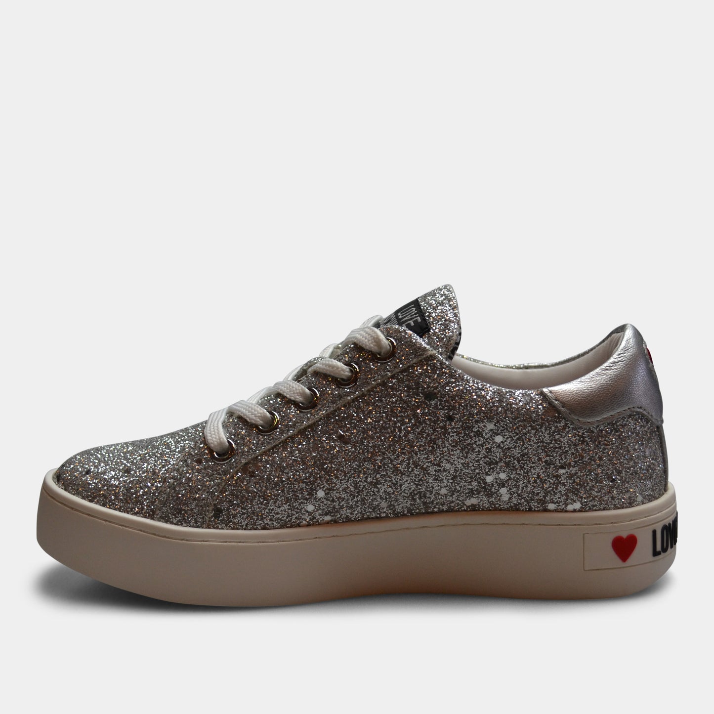 LOVE MOSCHINO SNEAKER IN SILVER