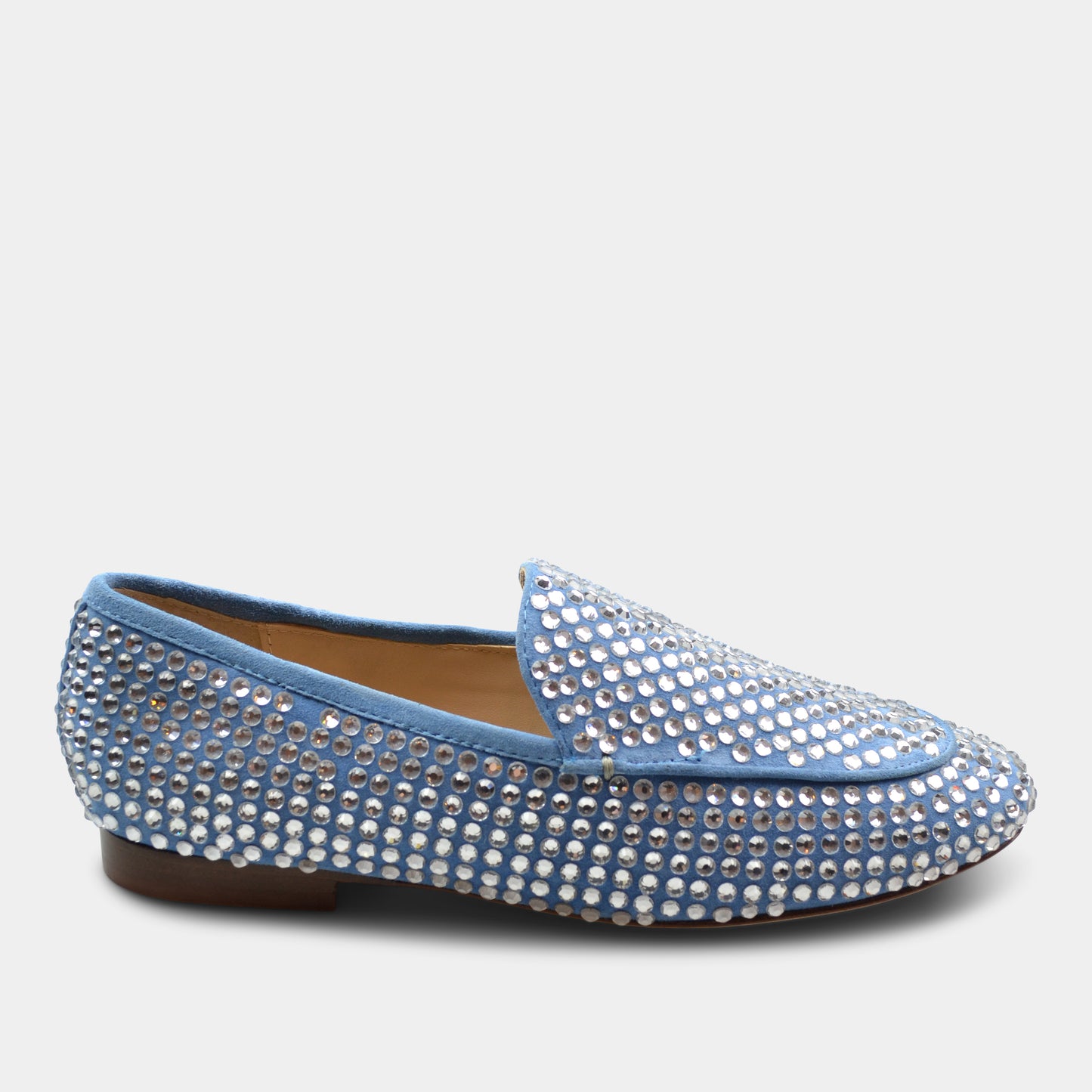 LOLA CRUZ LOAFERS IN LIGHT BLUE