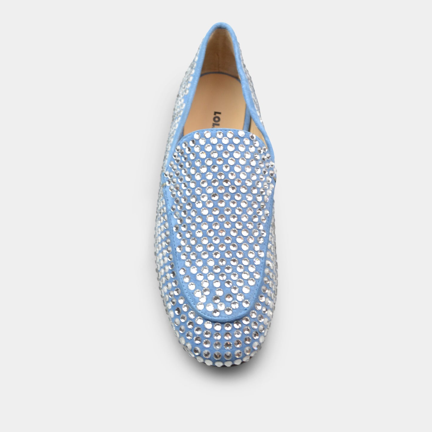 LOLA CRUZ LOAFERS IN LIGHT BLUE