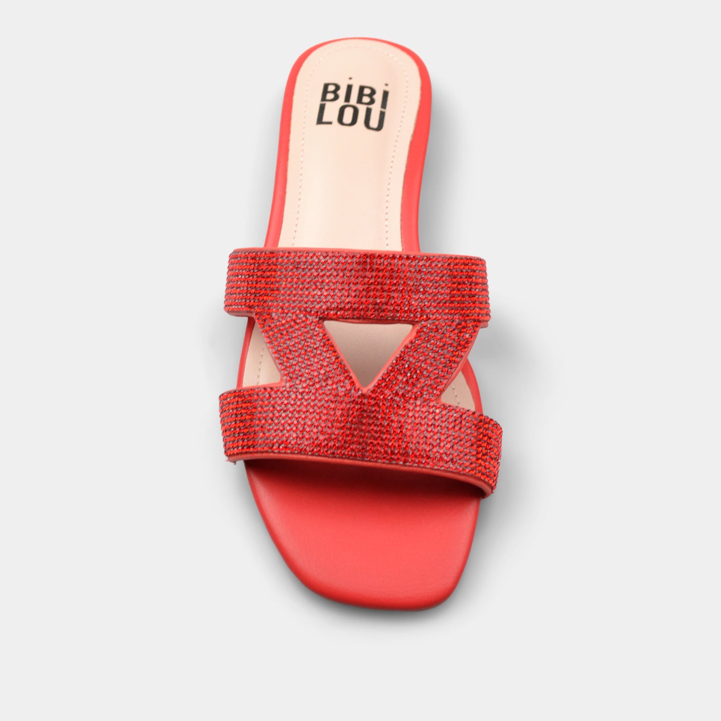 BIBI LOU SLIPPER SWART IN RED