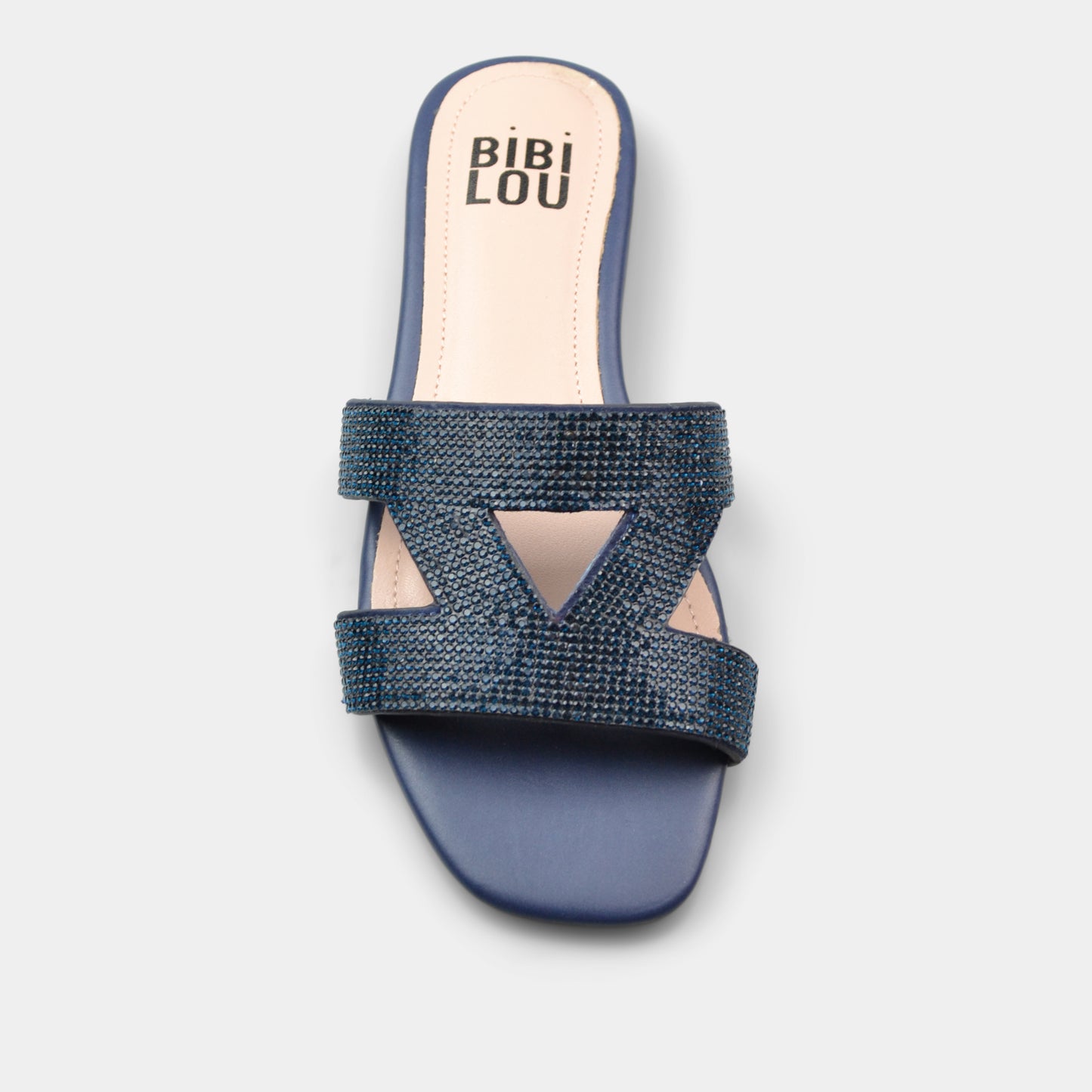 BIBI LOU SLIPPER SWART IN BLUE
