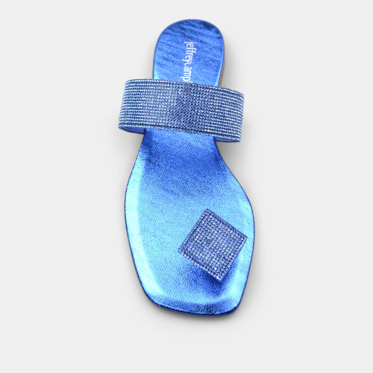 JEFFREY CAMPBELL SANDAL IN METALLIC BLUE