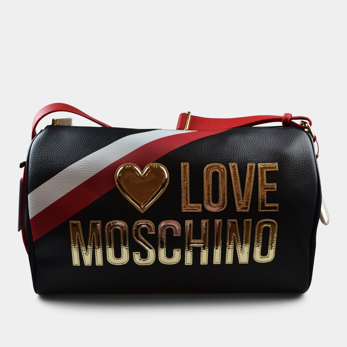 LOVE MOSCHINO DUFFLE BAG GOLD LOGO