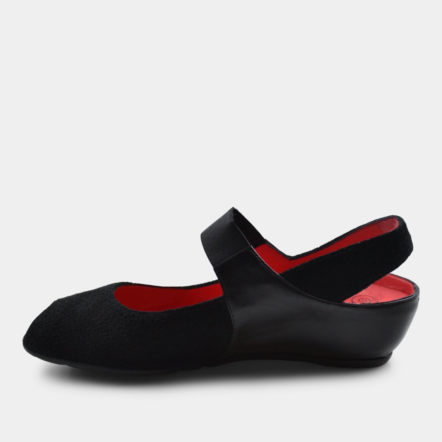 PAS DE ROUGE SILVIA SLING BACK WEDGE IN NOIR