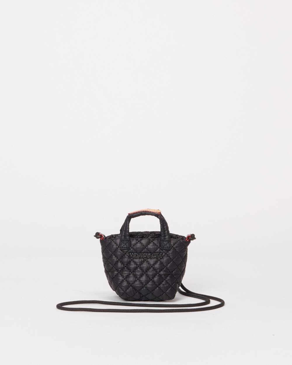 MZ WALLACE TINY METRO TOTE IN BLACK/ POPPY