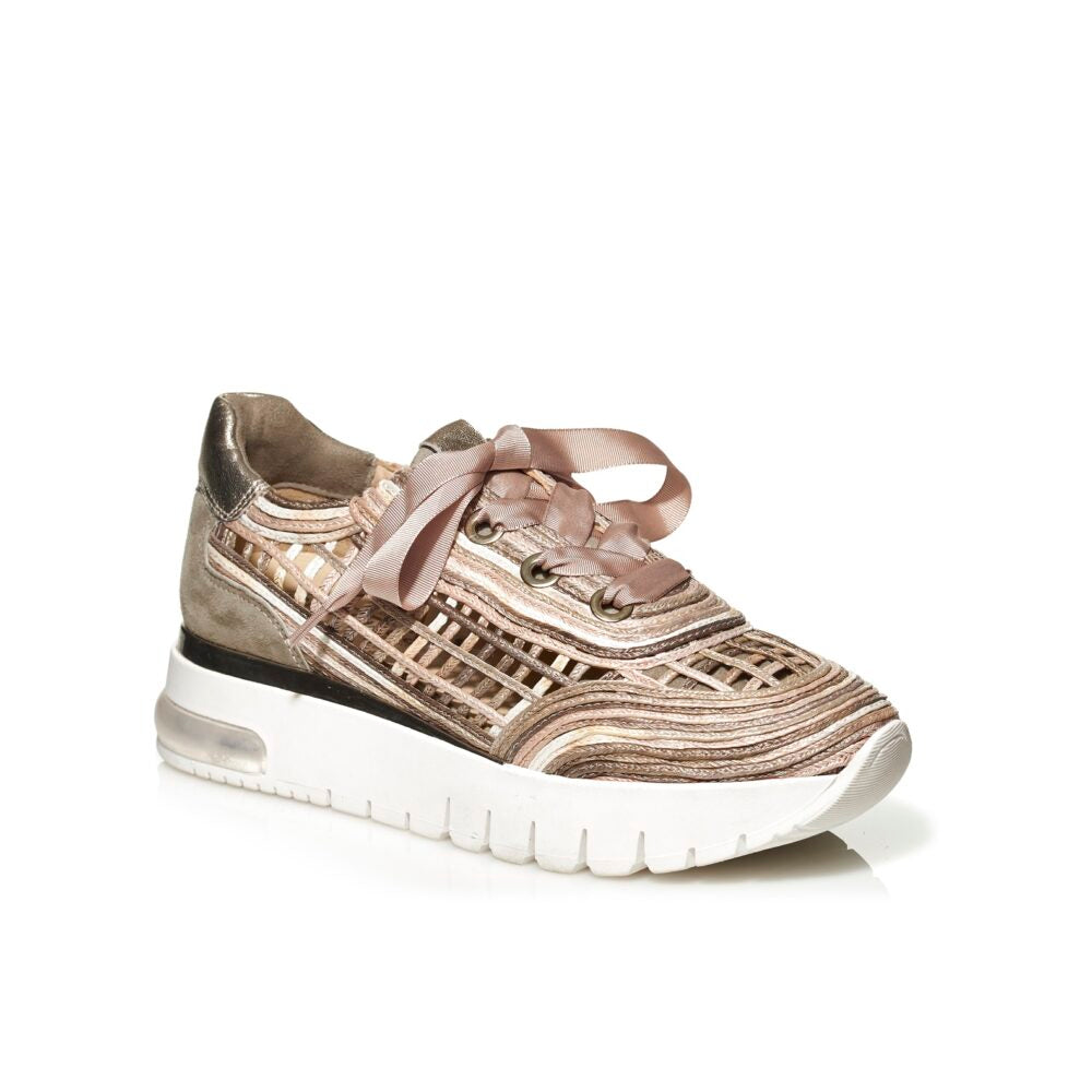 SOFTWAVES PLATFORM RIBBON SNEAKER IN KAKI