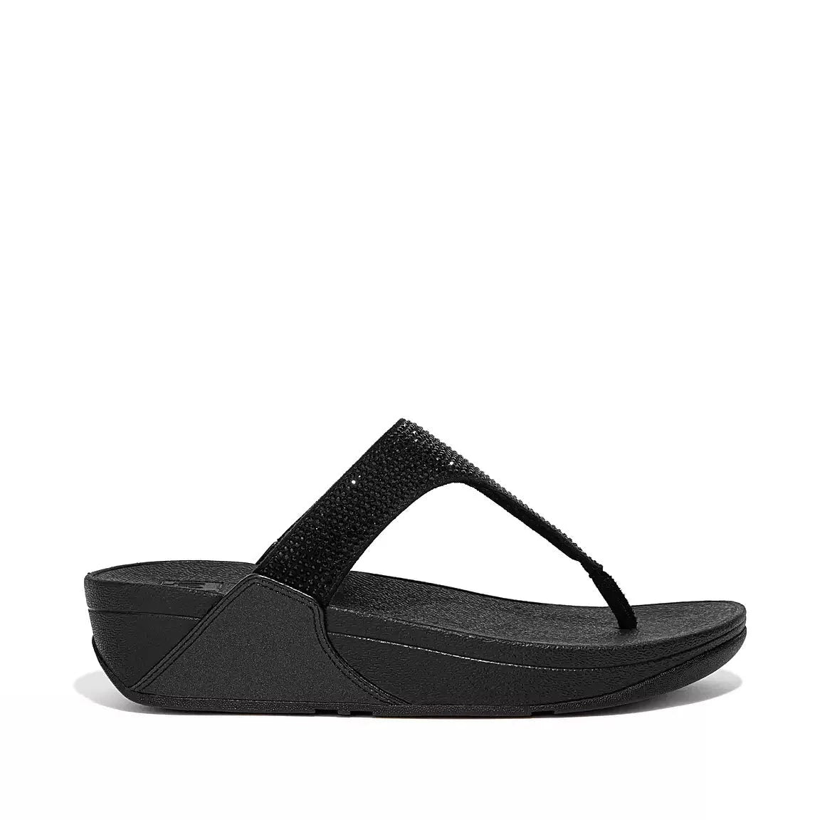 FITFLOP LULU SANDAL IN BLACK WITH GEMS