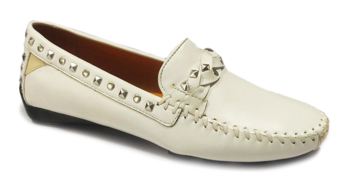 ROBERT ZUR TWISTED GALAXY LOAFER IN WHITE