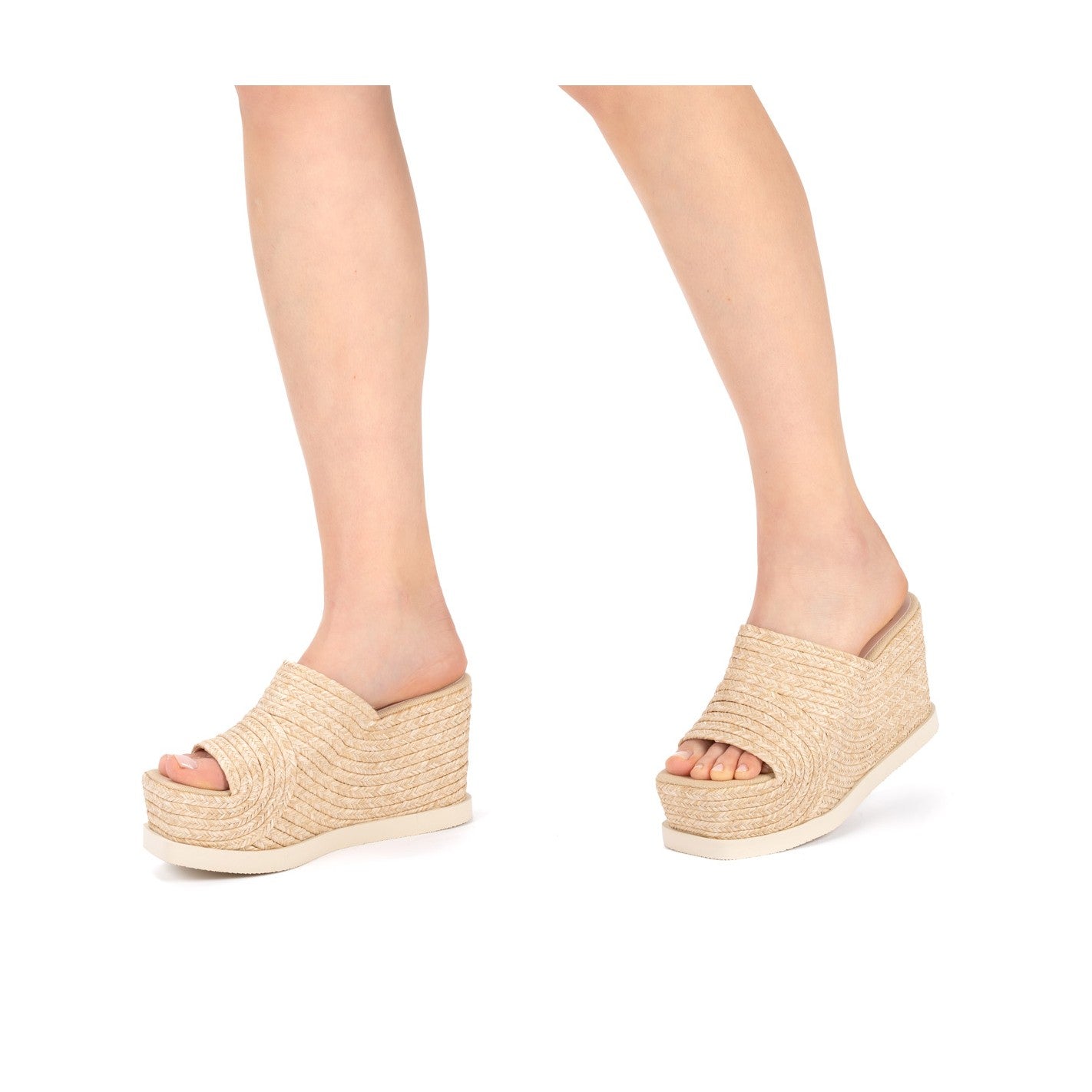 KANNA ELVIA WEDGE SANDAL IN BEIGE