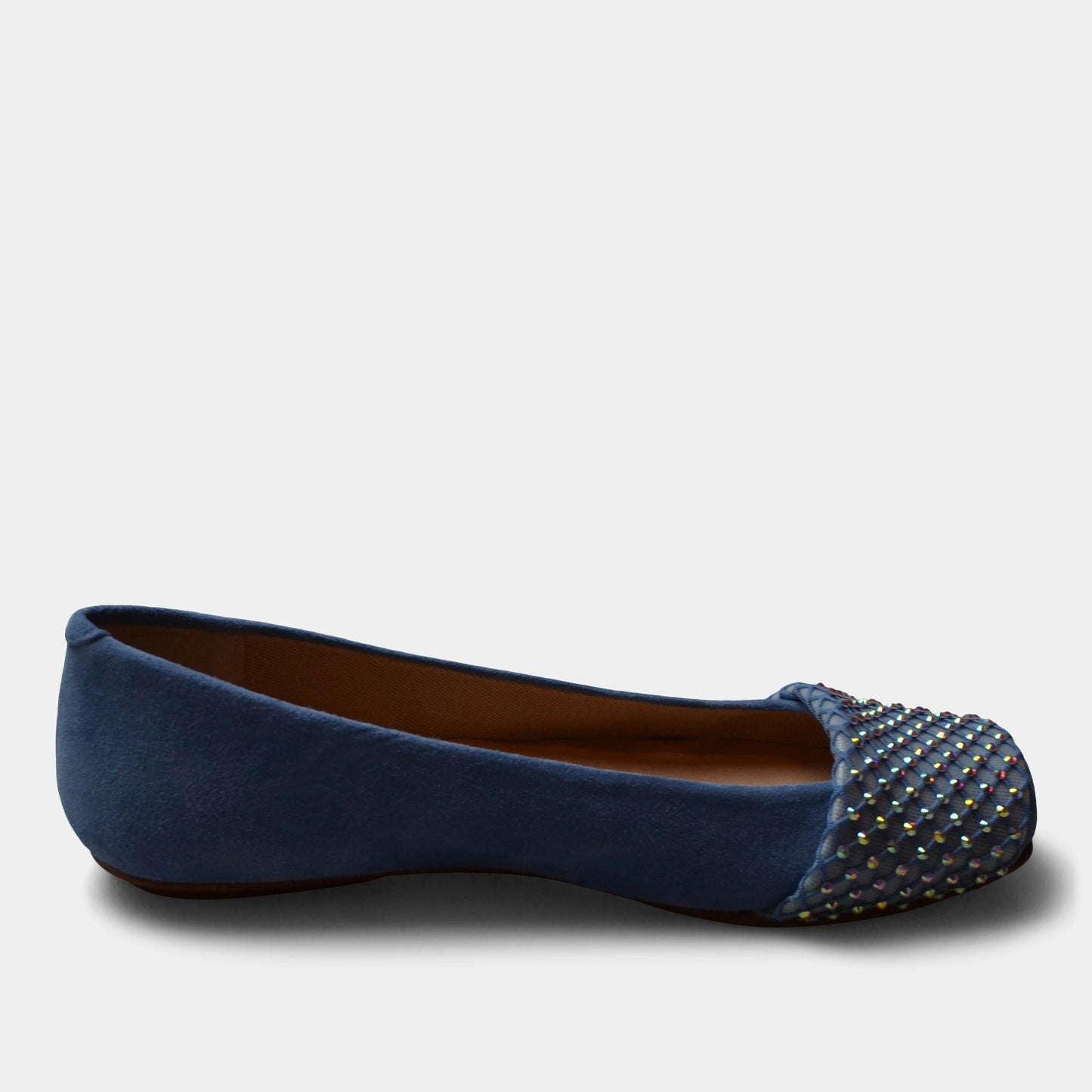 FRENCH SOLE SUEDE FLAT IN BLUE