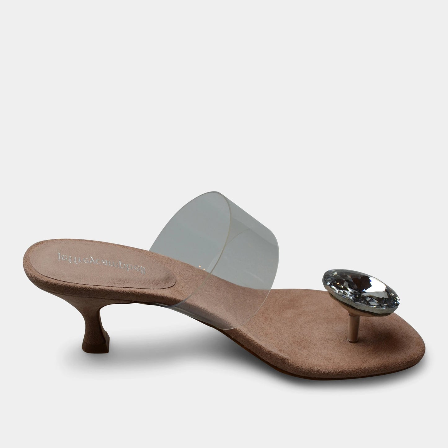 JEFFREY CAMPBELL HEEL SANDAL IN BEIGE