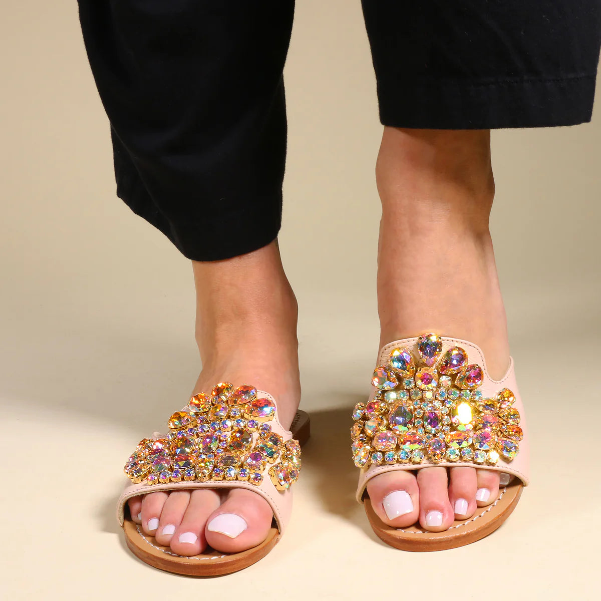 MYSTIQUE CALCUTTA PINK SEQUIN SANDAL