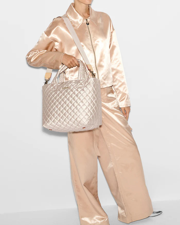 MZ WALLACE METRO TOTE DELUXE SMALL IN PALE ROSE GOLD