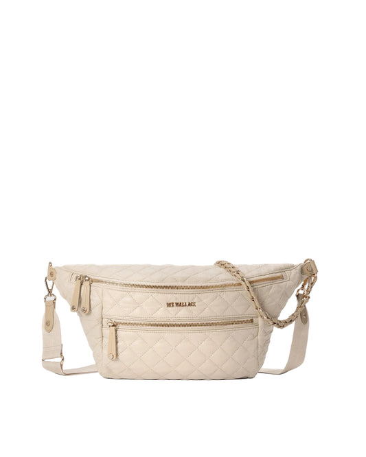 MZ WALLACE CROSBY CROSSBODY SLING BAG IN BUFF