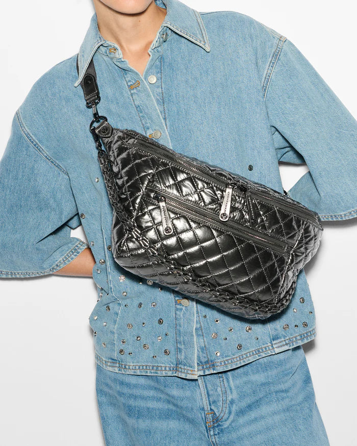 MZ WALLACE CROSBY SLING IN PEWTER METALLIC