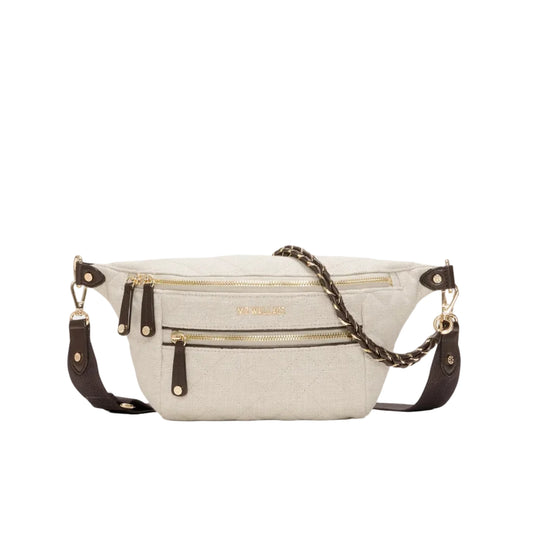 MZ WALLACE SMALL CROSBY SLING BAG IN SANDY LINEN