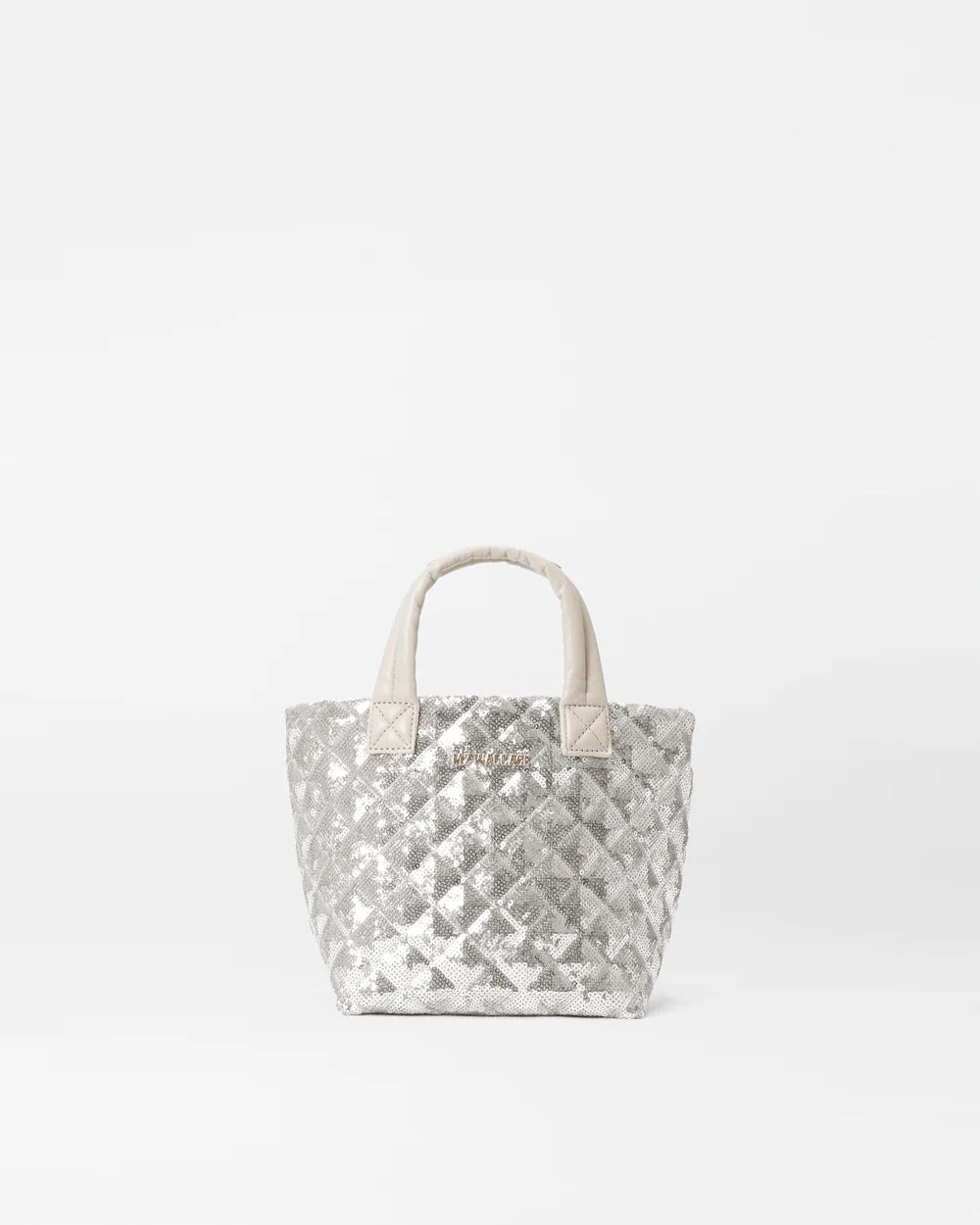 MZ WALLACE MICRO METRO TOTE DELUXE IN ICE SEQUIN