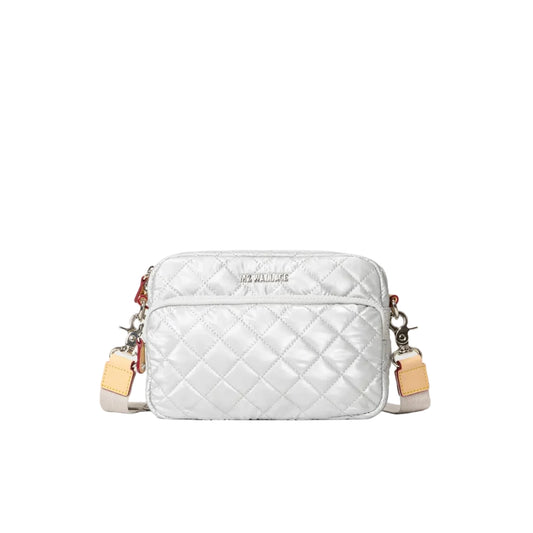 MZ WALLACE SMALL METRO CAMERA BAG IN METALLIC OYSTER