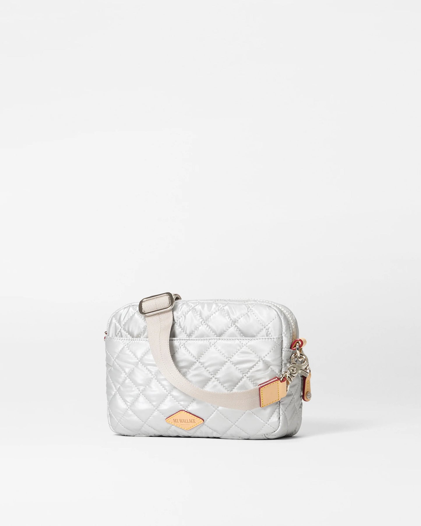 MZ WALLACE SMALL METRO CAMERA BAG IN METALLIC OYSTER