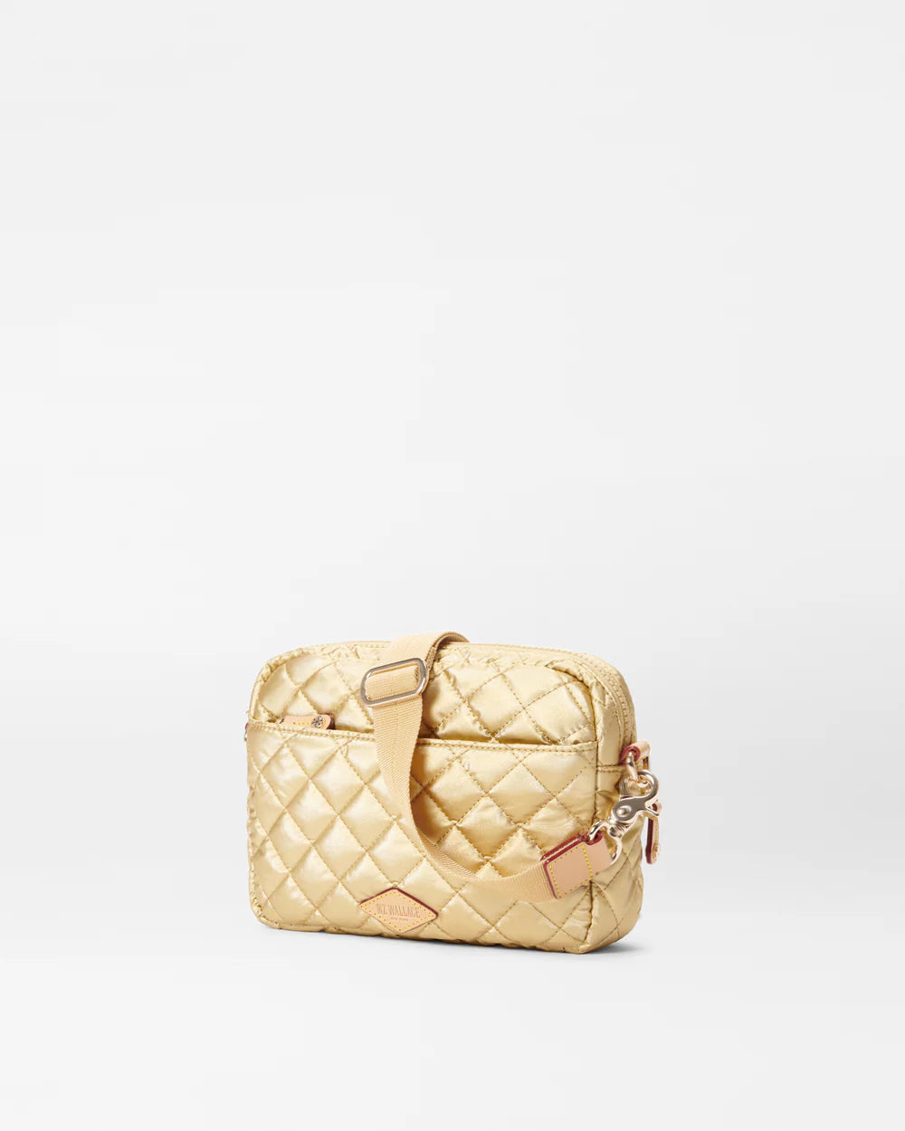 MZ WALLACE SMALL METRO CAMERA BAG IN LIGHT GOLD PEARL METALLIC