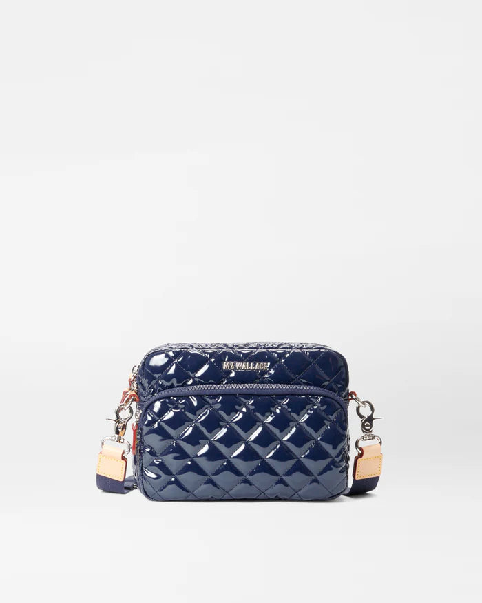 MZ WALLACE SMALL METRO CAMERA BAG IN NAVY LACQUER