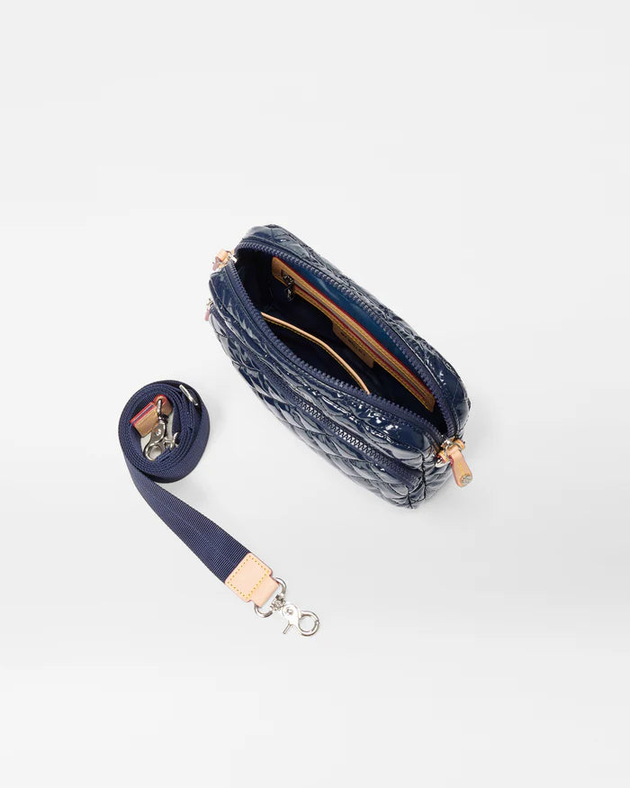 MZ WALLACE SMALL METRO CAMERA BAG IN NAVY LACQUER