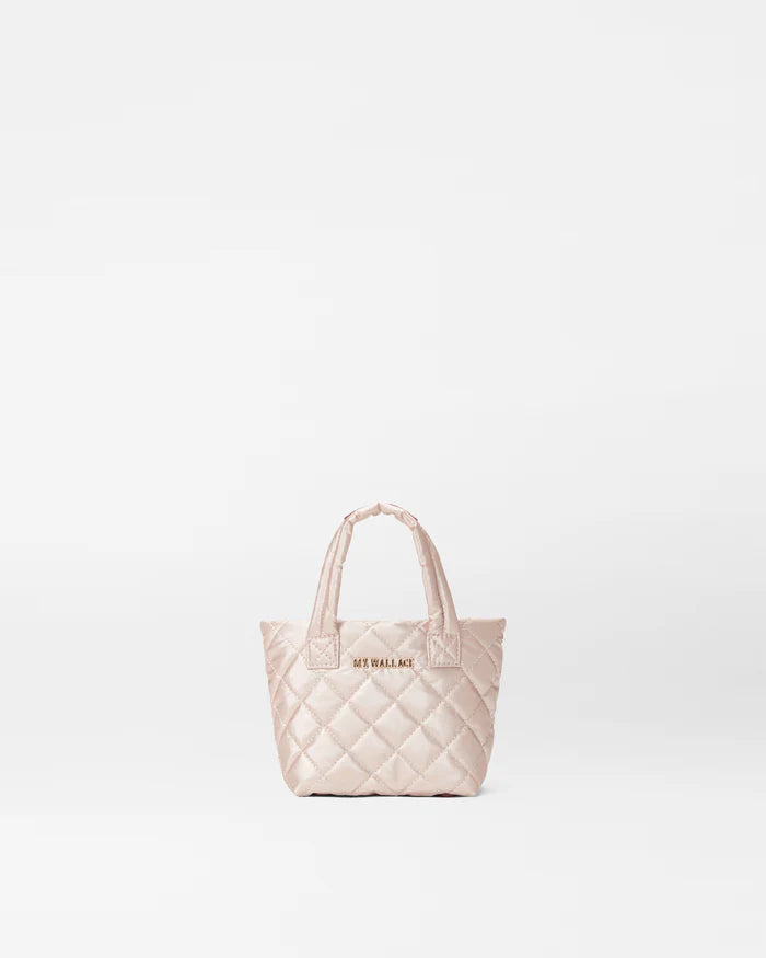 MZ WALLACE PETITE METRO TOTE DELUXE IN ROSE GOLD METALLIC