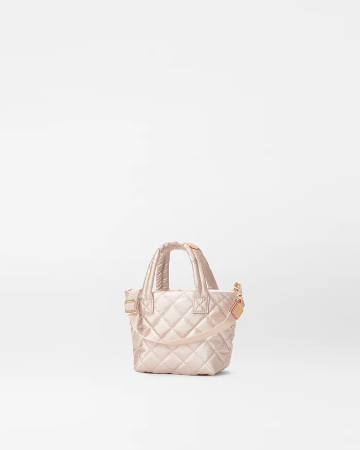MZ WALLACE PETITE METRO TOTE DELUXE IN ROSE GOLD METALLIC