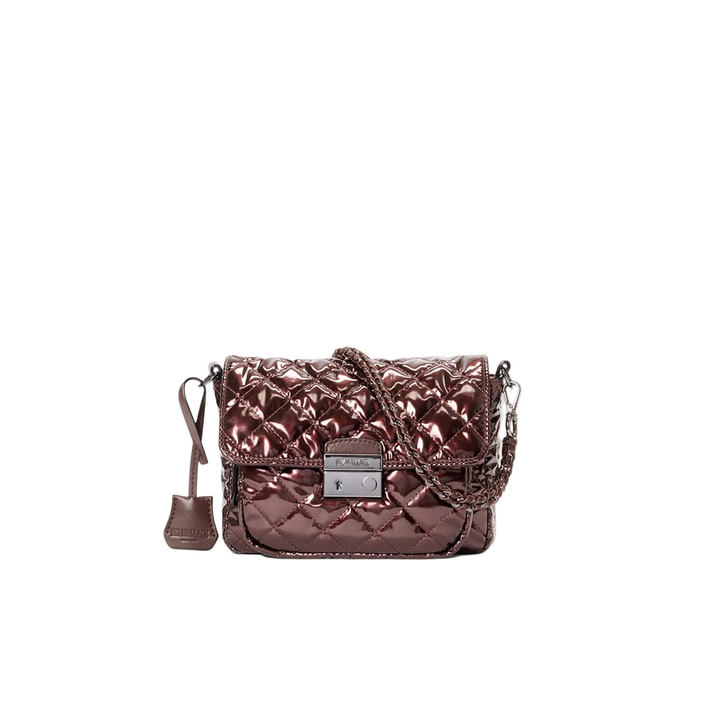MZ WALLACE CROSBY LOCK CROSSBODY IN BORDEAUX LACQUER