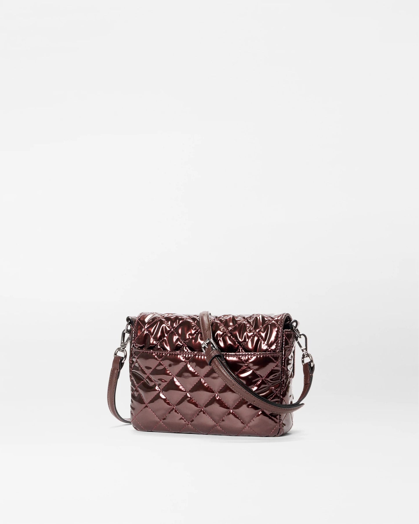 MZ WALLACE CROSBY LOCK CROSSBODY IN BORDEAUX LACQUER