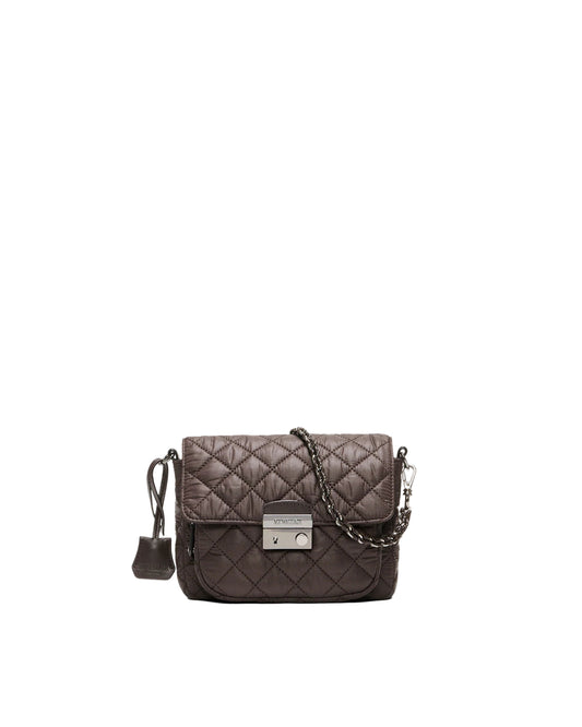MZ WALLACE SMALL CROSBY LOCK CROSSBODY BAG IN ESPRESSO
