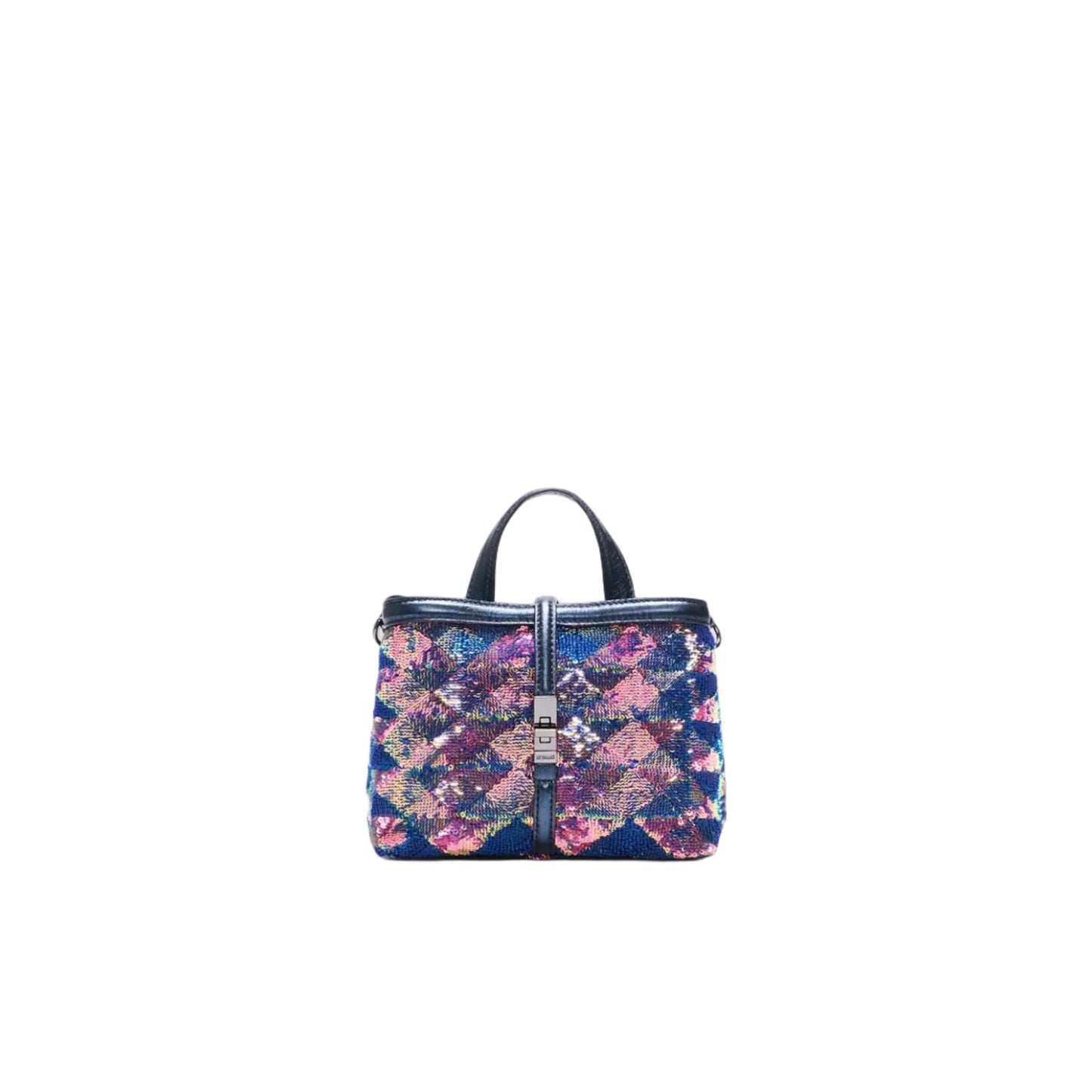Handbag with floral pattern on a white background