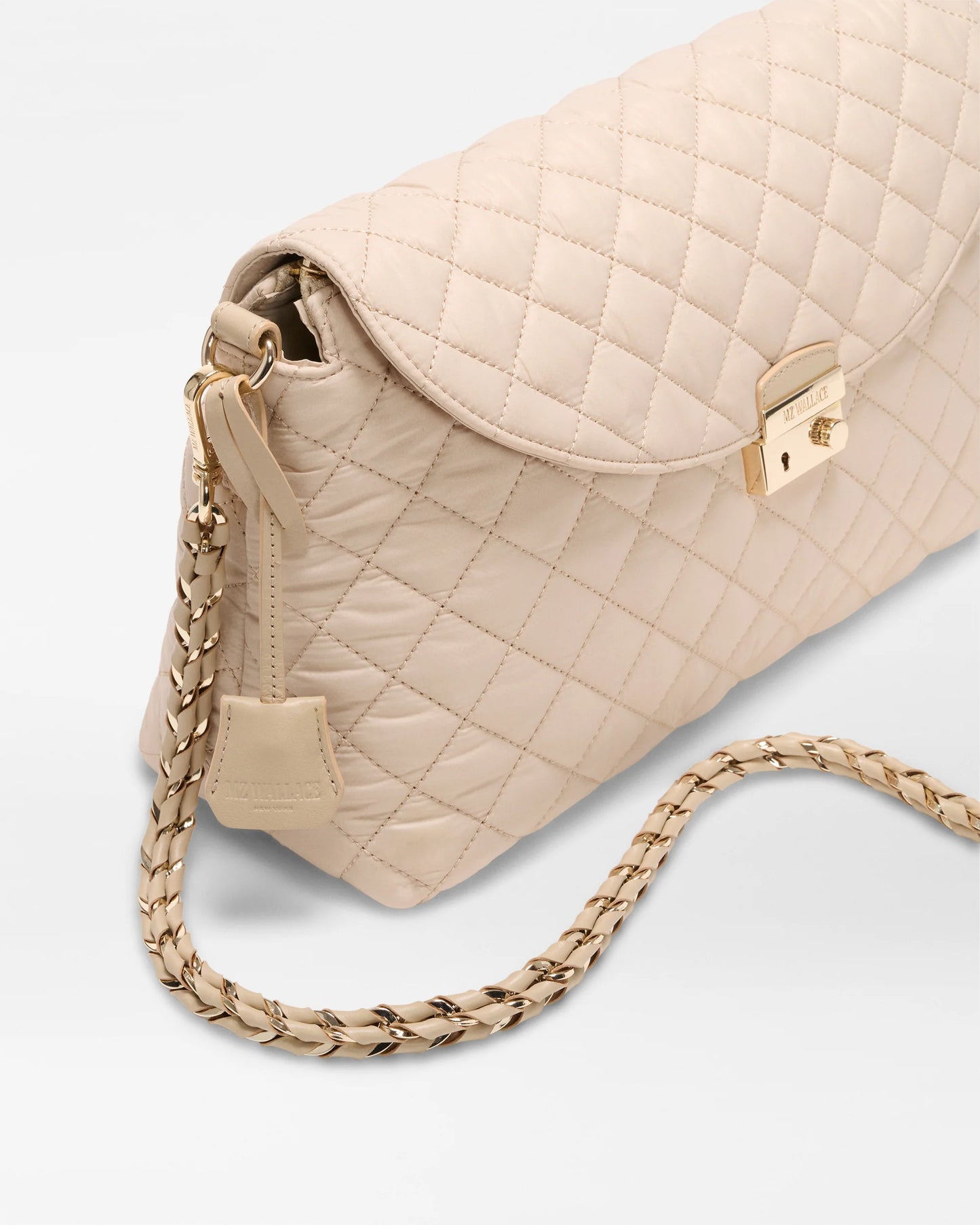 MZ WALLACE CROSBY LOCK SHOULDER BAG IN BUFF
