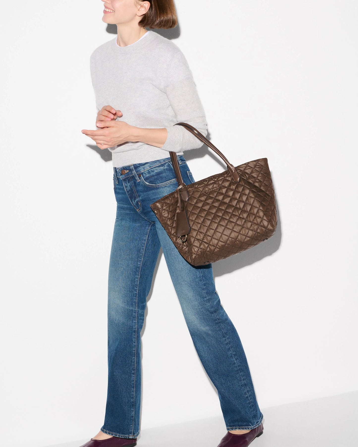 MZ WALLACE SMALL DAILY TOTE IN WALNUT