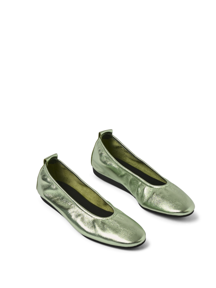 ARCHE LAIUS BALLERINAS IN METALLIC GREEN