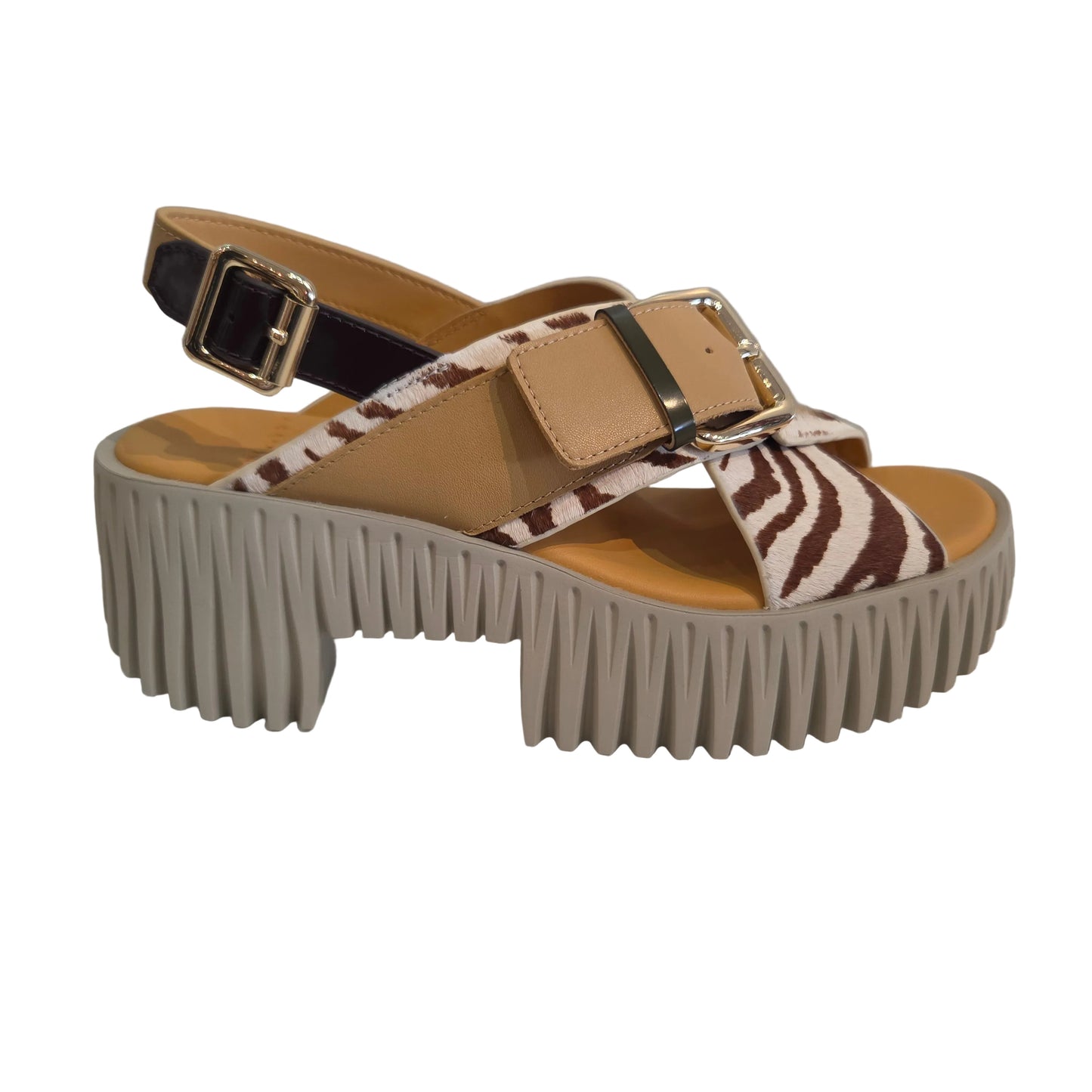 4CCCCEES PILA JUNO SANDAL IN ZEBRA