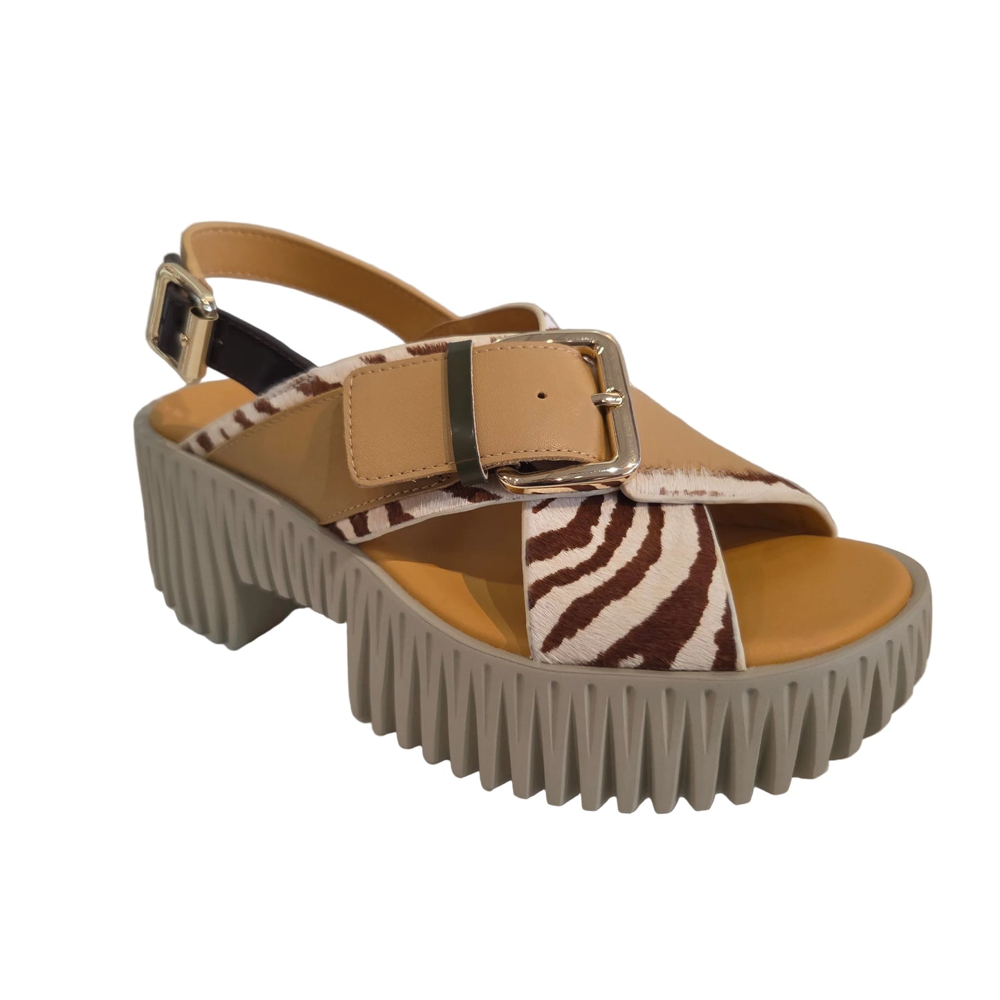 4CCCCEES PILA JUNO SANDAL IN ZEBRA