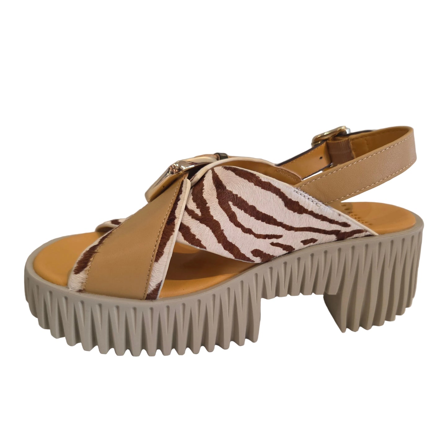 4CCCCEES PILA JUNO SANDAL IN ZEBRA