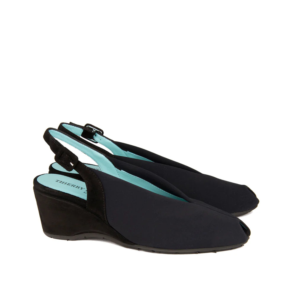 THIERRY RABOTIN KATE SUEDE WEDGES IN BLACK