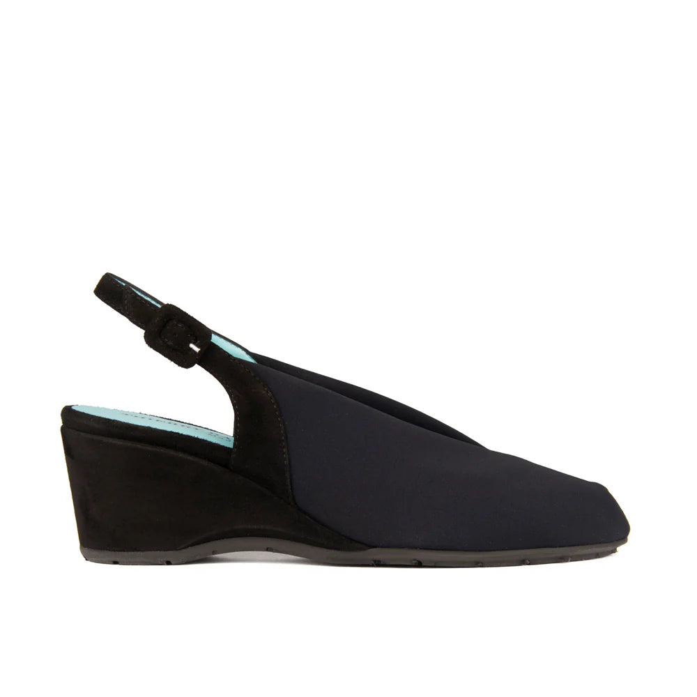THIERRY RABOTIN KATE SUEDE WEDGES IN BLACK