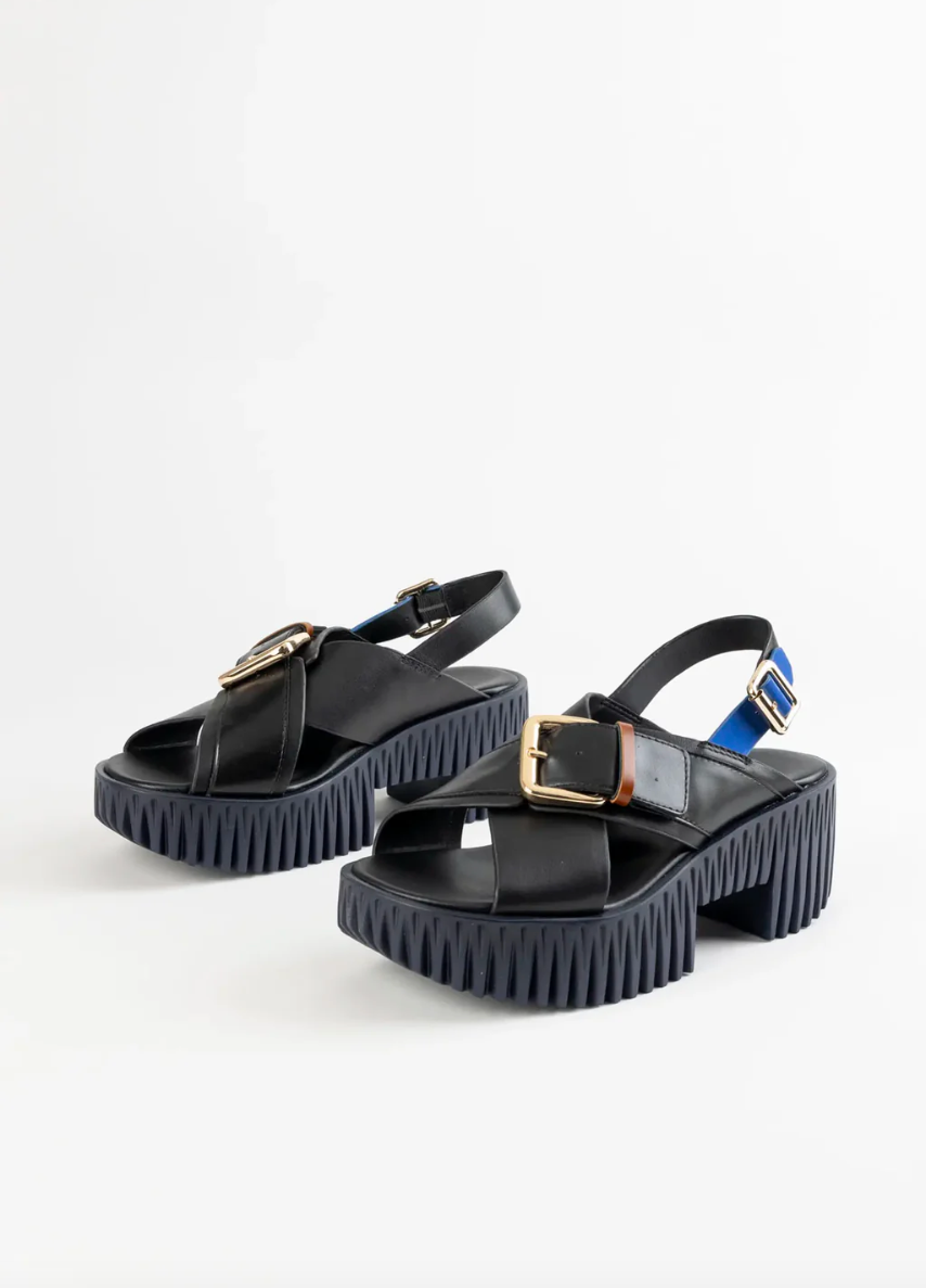 4CCCCEES PILA JUNO SANDAL IN BLACK