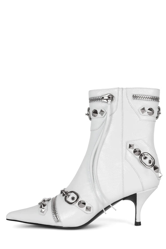 JEFFREY CAMPBELL ALT-ROCK BOOT IN WHITE SILVER