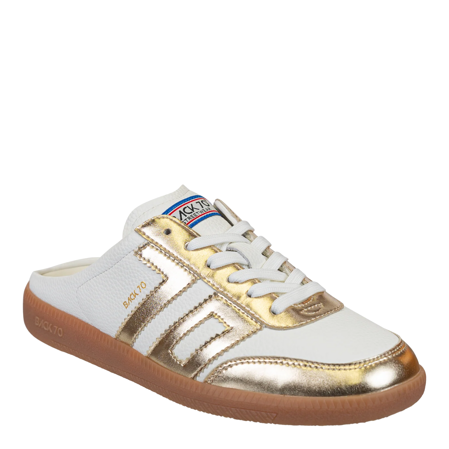 BACK 70 EASTER IN METALLIC GOLD BACKLESS SNEAKER