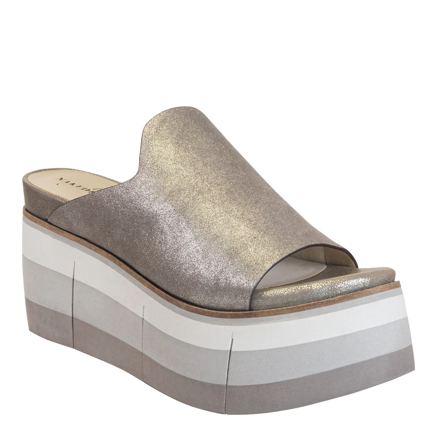 NAKED FEET PLATFROM SANDAL IN SILVER
