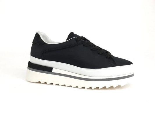 SOFTWAVES LICIA SNEAKER IN BLACK SATIN