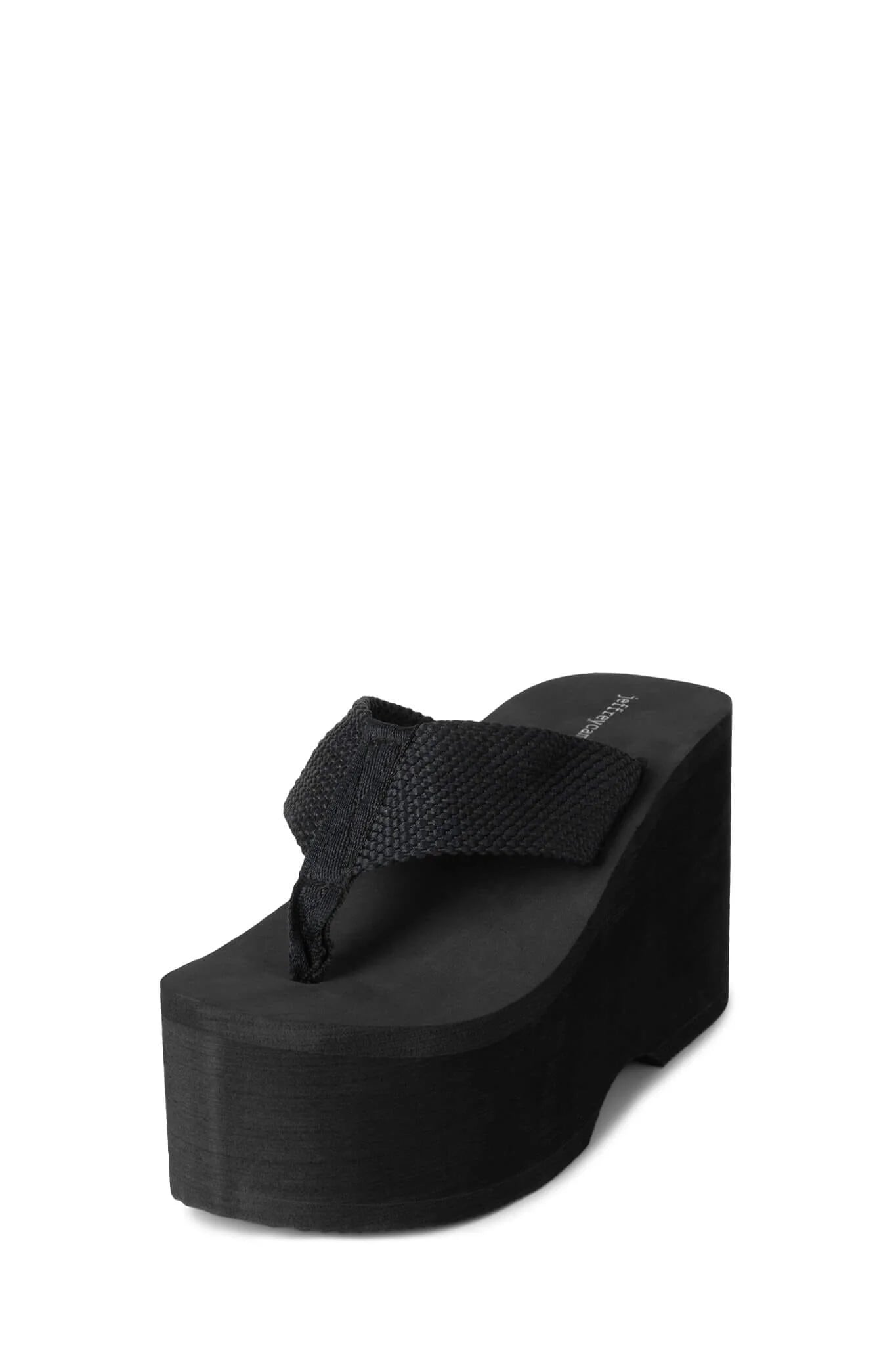 JEFFREY CAMPBELL WAVIN WEDGE SANDAL IN BLACK A Step Above Shoes