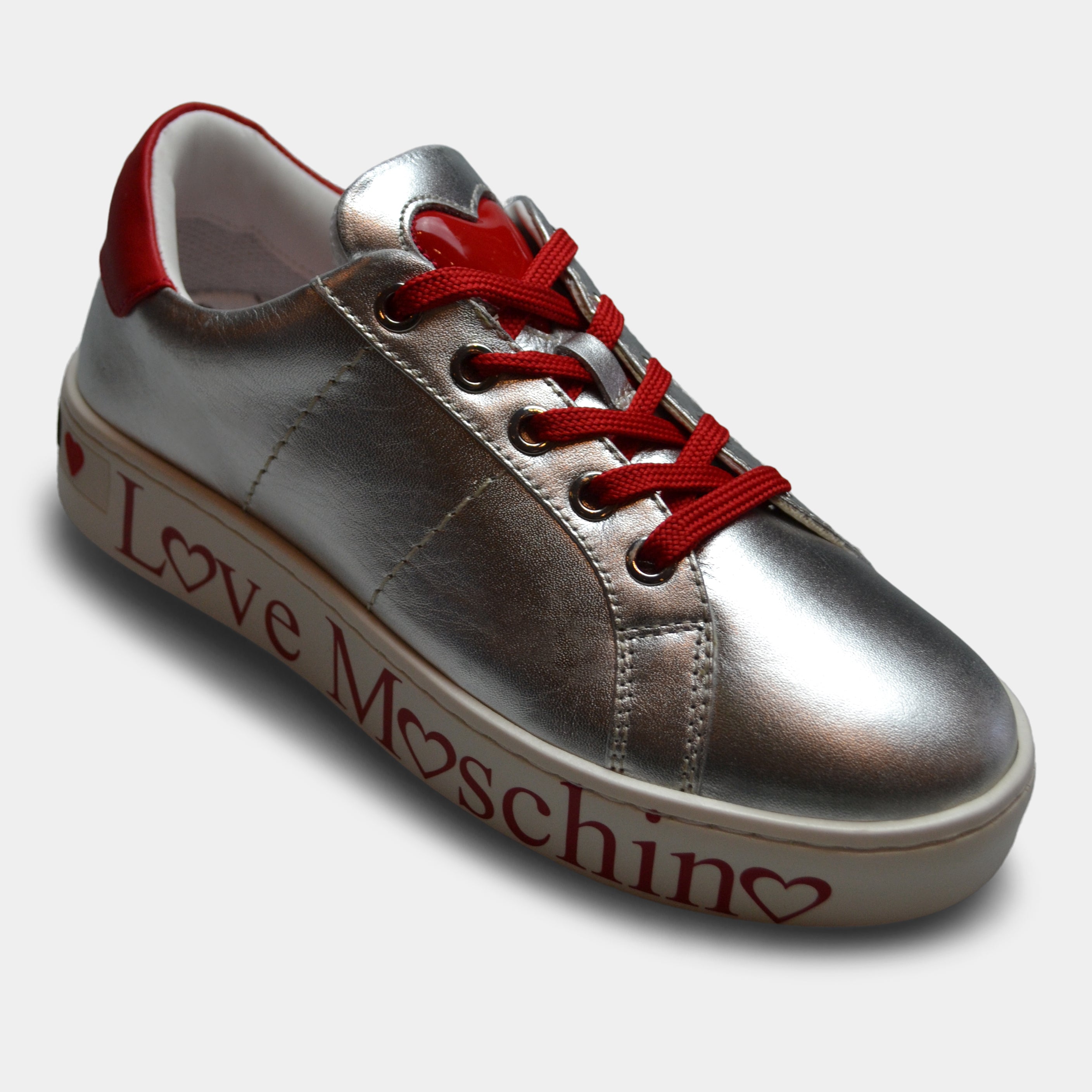 LOVE MOSCHINO SNEAKER IN SILVER