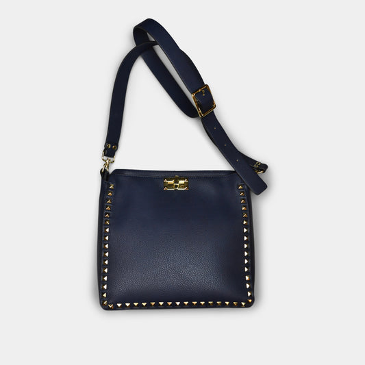 FASHION BY A STEP ABOVE BLUE SIDE BAG WITH STUDS