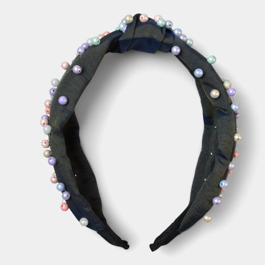 FASHION BY A STEP ABOVE HEADBAND WITH COLORFUL PEARLS