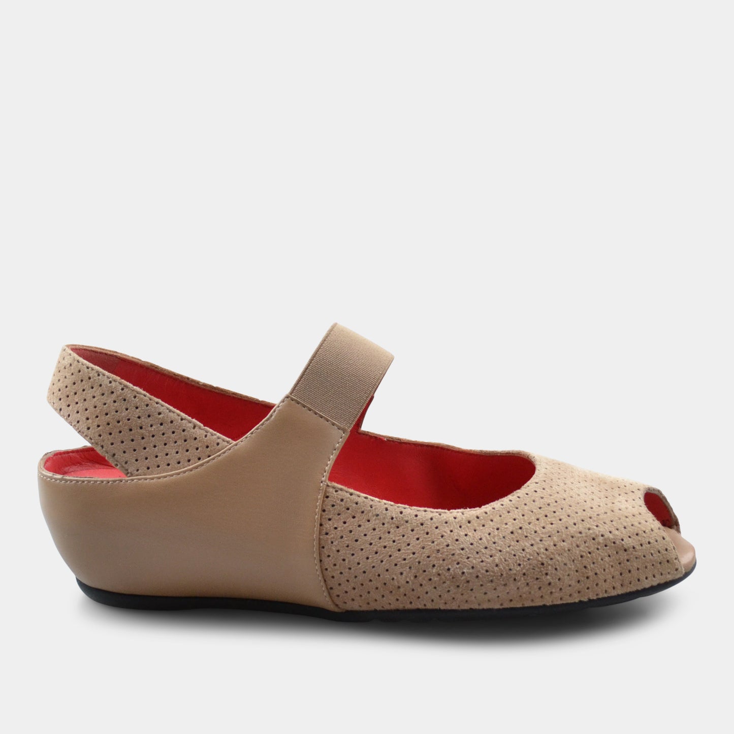 PAS DE ROUGE SILVIA SLING BACK WEDGE IN BEIGE